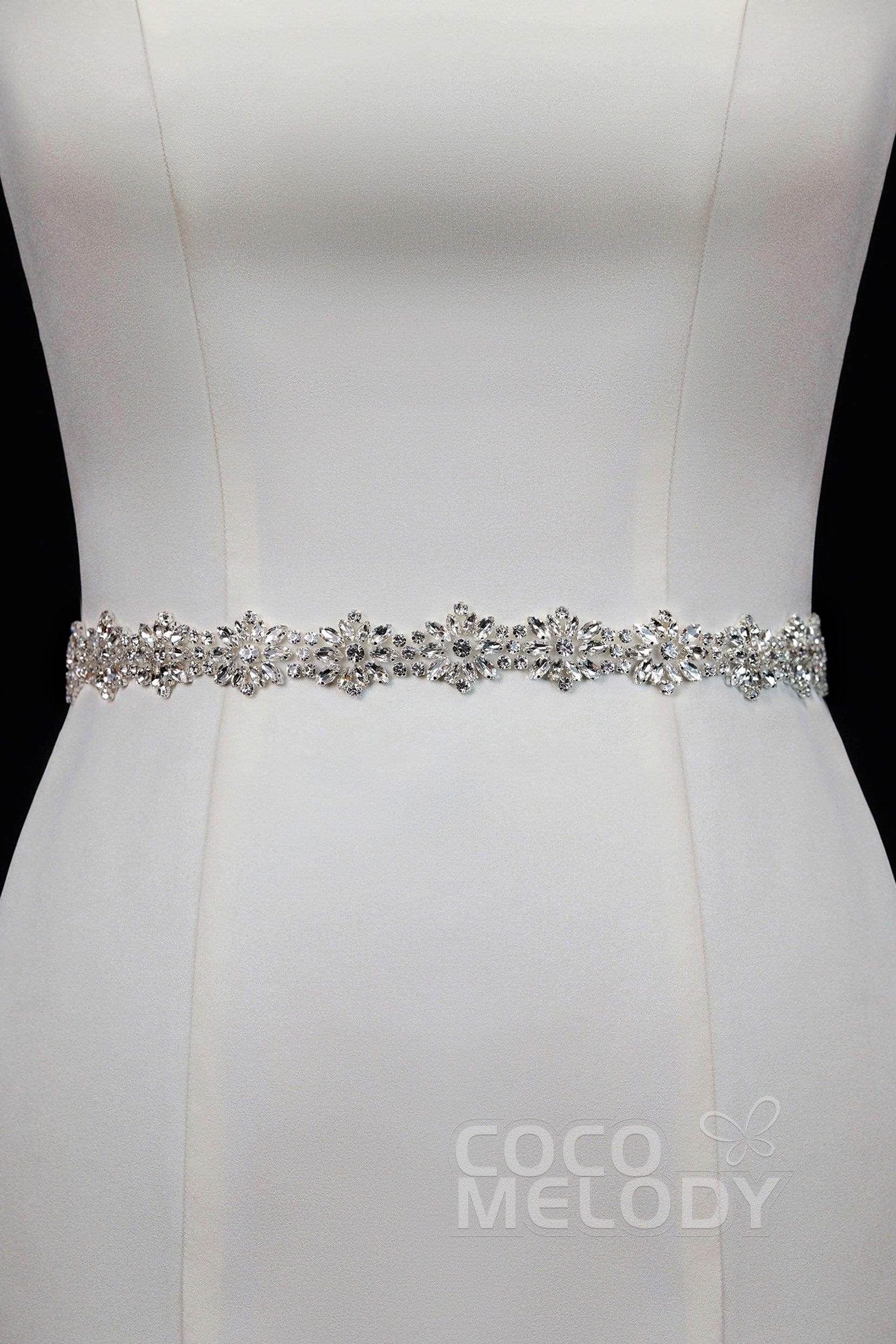 Romantic Tulle Wedding Sash with Rhinestone YD18006 - COCOMELODY